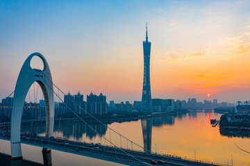 Aerial photo of Guangzhou City, China