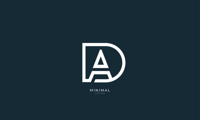 Alphabet letter icon logo DA or AD