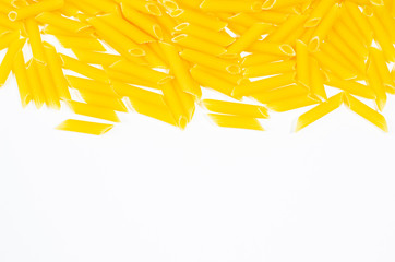 Obraz premium Different pasta and noodle on white background.