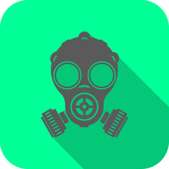 Gas Mask Respirator Biological Viral Protection Wear Corvid 19 Coronavirus - Flat Icon Vector Illustration.