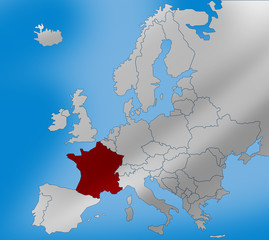 mapa Francja europa