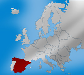 Hiszpania mapa europa