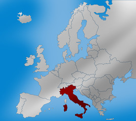 Włochy mapa europa © SENKI