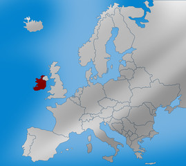 Ireland Irlandia mapa europy
