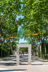 Fragment of Montjuic Park. Located near National Art Museum of Catalonia,Barcelona, Spain..