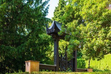 Fragment of Park of the Labyrinth of Horta. Horta Labyrinth. Passeig de Castanyers. The oldest garden city in Barcelona,Catlonia,Spain.