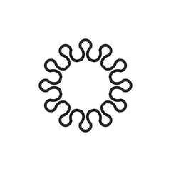 Corona virus disease icon logo design vector template