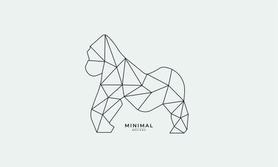a geometric icon logo of a gorilla  © iDESIGN_4U