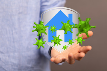 Stay home digital stay safe 3d.
