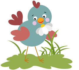 Cute blue bird in garden