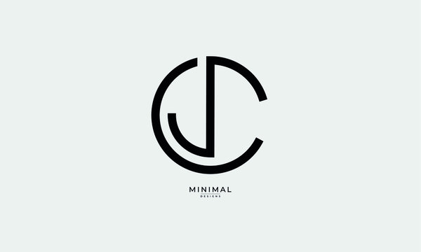 Alphabet letter icon logo CJ or JC