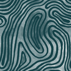 Dark Teal abstract striped watercolor seamless pattern inspired by tribal body paint. Raster.