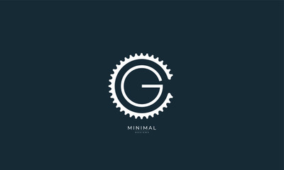 alphabet letter icon logo CG with a cog