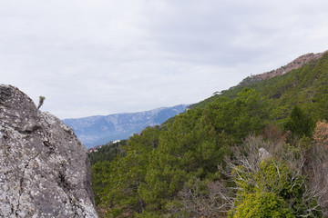 Huge stone mountain. Rock background. Rocky mountains