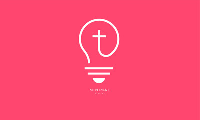 line art icon logo of a bulb with a cross