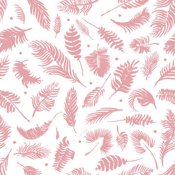 Date palm illustration. Luxury vintage seamless pattern with palm leaf. Fabric tropical background with floral handmade effect for web banner, print, template banner. Exotic decor for invitation card.
