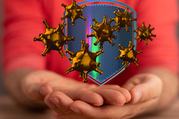 Corona Virus Healthcare Concept. Coronavirus protection Pandemic Sars Fever.