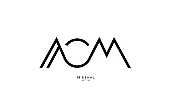 Alphabet letter icon logo ACM