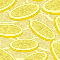  Sliced ​​Lemon. Texture. Color image. Design element. Vector illustration.