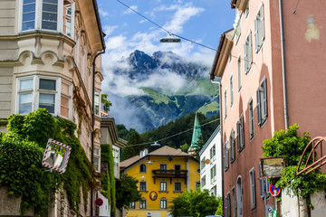 Buildings in Innsbruck with Mountains in the Background