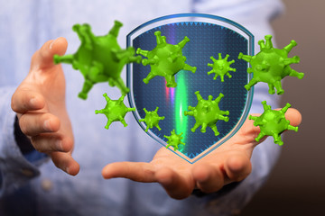 Corona Virus Healthcare Concept. Coronavirus protection Pandemic Sars Fever.