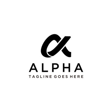 A symbol of the alpha in the form of mutual cut logo design