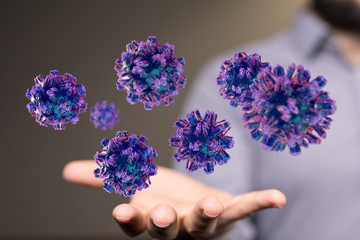 flu virus attack digital 3d  epidemic.