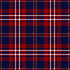 Blue and red tartan plaid design. Scottish textile pattern.