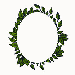 Floral border frames. Spring foliage composition, flower wreath circle arrangement. element for graphic design. invitation template, isolated floral background with space for text. wedding invitations