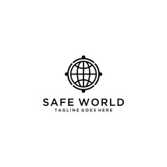 Creative Logo for world foundations with globe sign template.