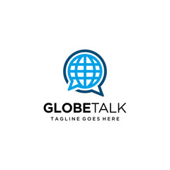 Globe logo with two bubble talk to company news News