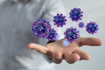 flu virus attack digital 3d  epidemic.