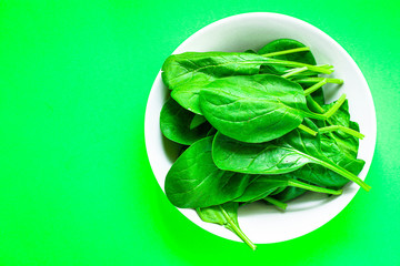  spinach petals, fresh green vegetables grass microgreen Menu concept, food background, keto or...