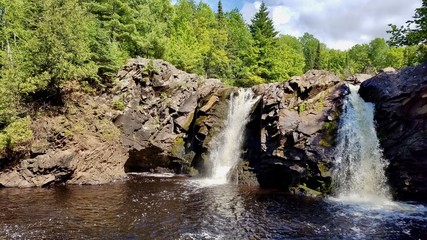 Double Waterfall on a Summer day