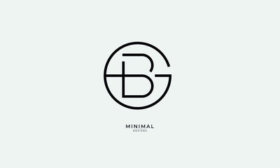 Alphabet letter icon logo GB or BG