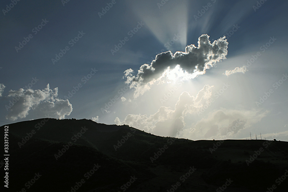 Wall mural cloud with silver lining