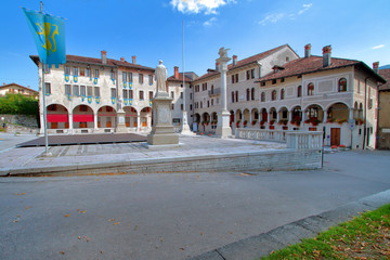 feltre city and view of piazza maggiore square in italy