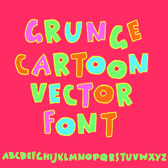 Handdrawn pen contours bold font. Modern grunge lettering. Vector illustration.