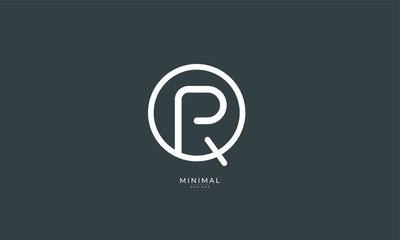 Alphabet letter icon logo PQ or QP