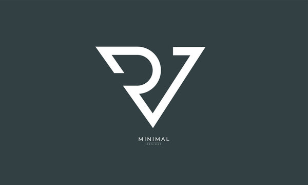 Alphabet letter icon logo RV