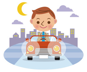 夜間運転時のライト点灯