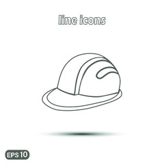 Work helmet icon . Linear vector illustration. Thin line symbol for web use and mobile app logo. 