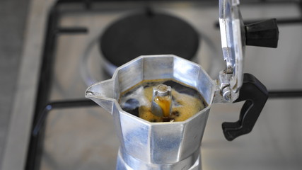 coffee prepared with the mocha coffee maker