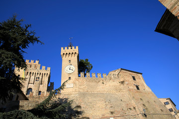 Offagna (AN), Italy - January 1, 2019: Offagna village, Ancona, Marche, Italy