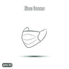 Medical mask. Linear vector illustration. Thin line symbol for web use and mobile app logo. 