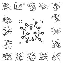 Coronavirus icon set design. Collection modern lines web icons. Epidemic Coronavirus. Bacteria, Virus Vector Line Icons. Coronavirus icons