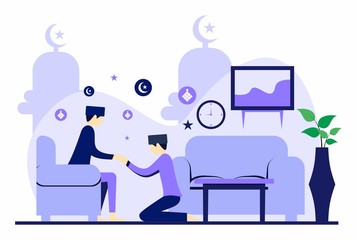 Idul Fitri flat illustration