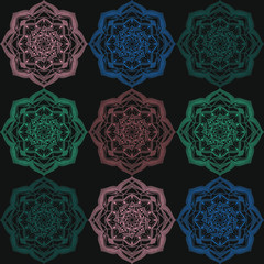 Abstract seamless mandala background. Can be used for cards, invitations or textile.