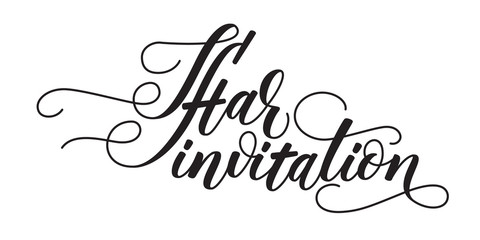 Iftar invitation modern brush calligraphy isolated on white background. Vector illustration