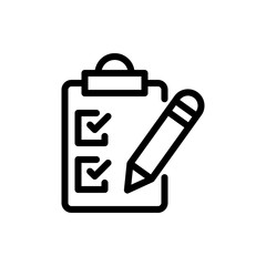 Checklist Vector Colour With Line Icon Illustration